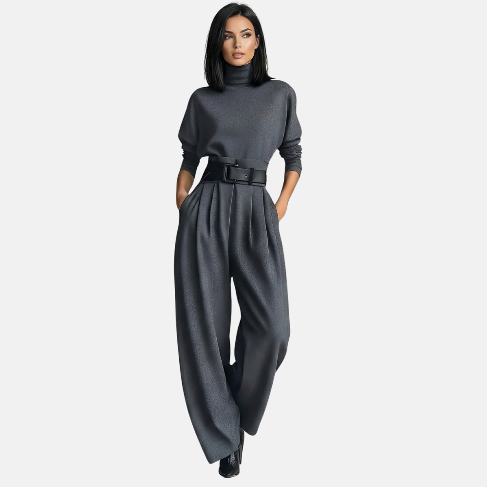 Women’s Turtleneck and Straight-Leg Trousers Set