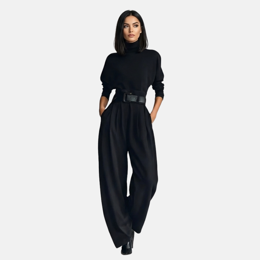 Women’s Turtleneck and Straight-Leg Trousers Set